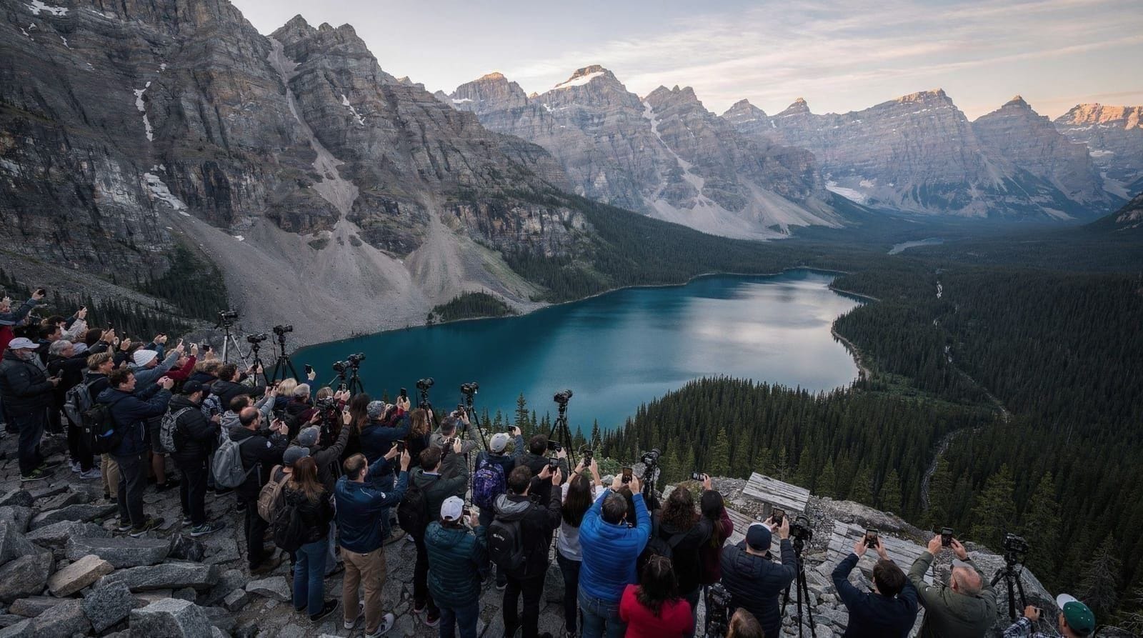 Wie sich der Sonnenaufgang am Moraine Lake heute wirklich anfühlt