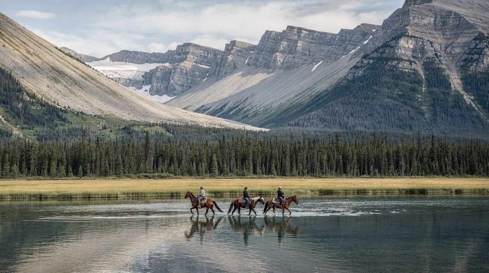Horseback riding in the Bow Valley near Banff