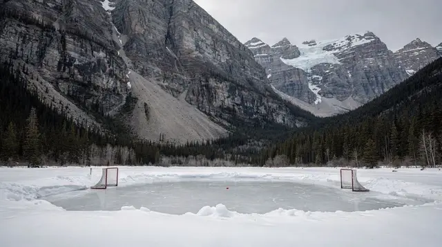 Ice skating on Lake Louise: a rink in front of the château