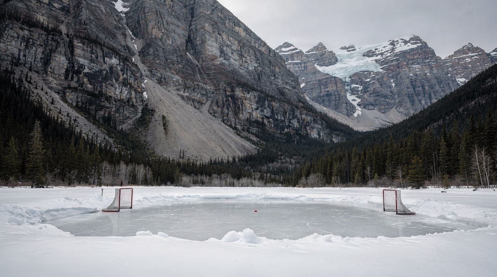 Ice skating on Lake Louise: a rink in front of the château
