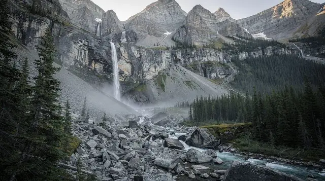Takakkaw Falls: one of Canada's tallest waterfalls, a short walk from the car park